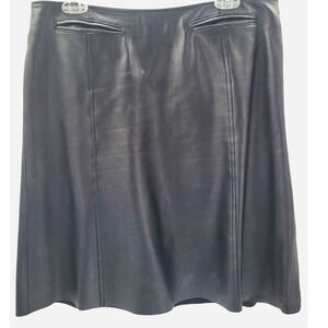 Karen Kane Black Leather Front Pocket Whimsy Mini‎ Skirt